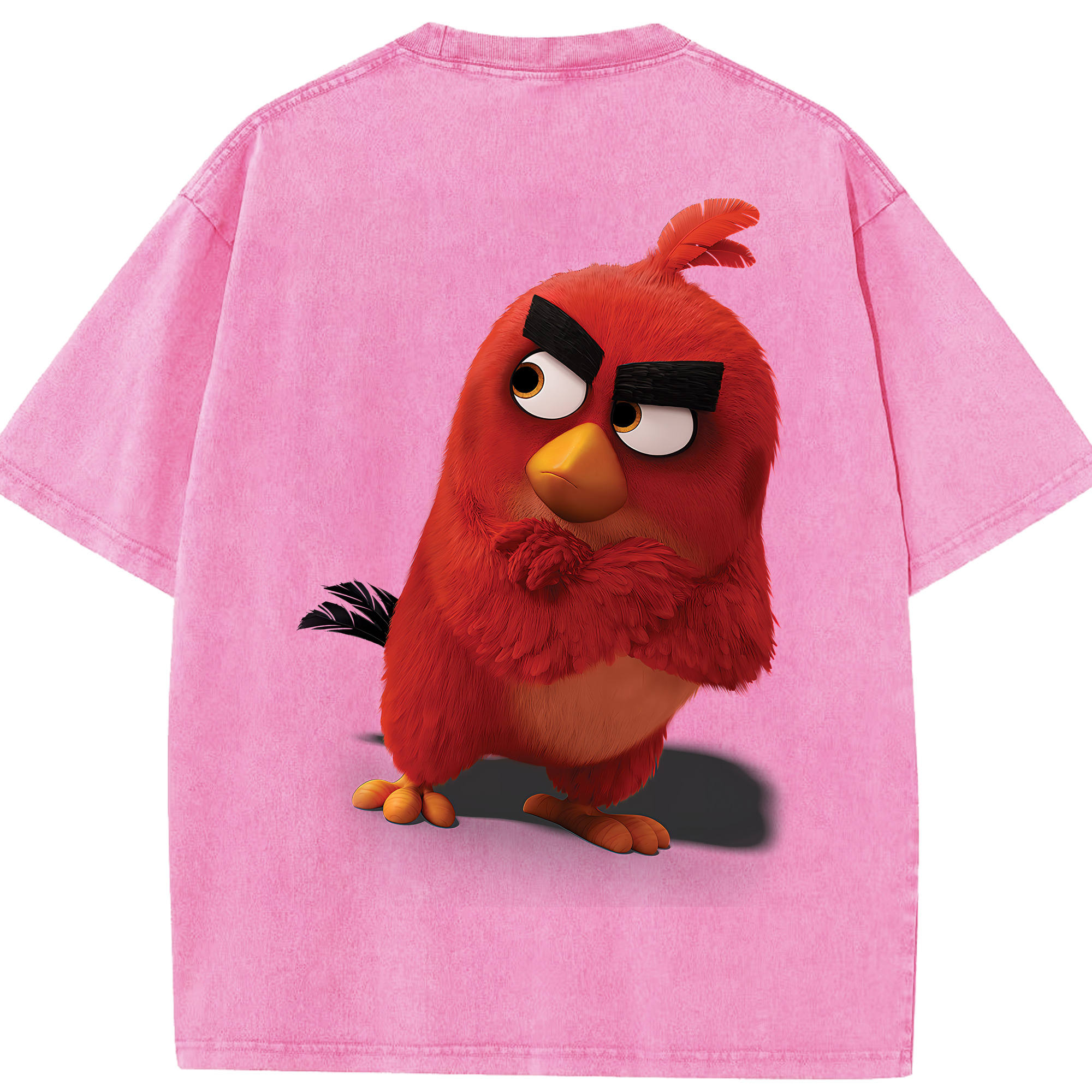 （画像用） Angry Birds アングリーバード 綿100% ヴィンテージ風 半袖Tシャツ（背面プリント）